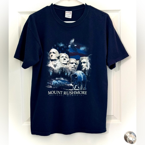 Navy Blue Mount Rushmore Short Sleeve T - Shirt - Picture 1 of 10
